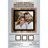 yhfoto 3 Adet 30x30 Çerçeve Ahşap-Siyah Şeritli Fotoğraf Mdf Çerçeve Kare Çerçeve Kahverengi-Çok Renkli 300 x 300