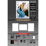 yhfoto 3 Adet 30x40 Çerçeve - İnce Çıtalı A3 Çerçeve - Beyaz Çerçeve - 6mm - Fotoğraf Çerçevesi