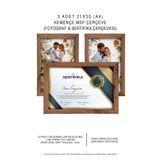 yhfoto 3 Adet A4 Çerçeve - Kemençe Çerçeve - Mdf 21x30 Çerçeve - Fotoğraf & Sertifika Çerçeve