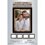 yhfoto 4 Adet 30x40 Çerçeve Siyah Ahşap Şeritli Çerçeve Mdf A3 Çerçeve Pvc'li Çerçeve Karışık 300 x 400