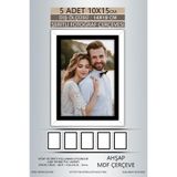yhfoto 5 Adet 10x15 Çerçeve Beyaz Siyah Şeritli Çerçeve Mdf Çerçeve Pvc'li Fotoğraf Renksiz 100 x 150