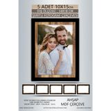 yhfoto 5 Adet 10x15 Çerçeve Siyah Ahşap Şeritli Çerçeve Mdf Çerçeve Pvc'li Fotoğraf Karışık 100 x 150