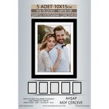 yhfoto 5 Adet 10x15 Çerçeve Siyah-Beyaz Şeritli Çerçeve Mdf Çerçeve Pvc'li Fotoğraf Siyah 100 x 150