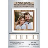 yhfoto 5 Adet 20x20 Çerçeve Beyaz Ahşap Şeritli Fotoğraf Mdf Çerçeve Kare Çerçeve Çok Renkli 20 x 20