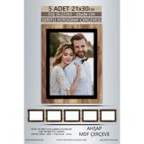 yhfoto 5 Adet 21x30 Çerçeve Ahşap-Siyah Şeritli Çerçeve A4 Çerçeve Pvc'li Diploma Kahverengi-Çok Renkli 21 x 30
