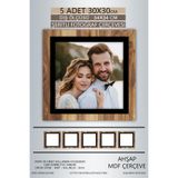 yhfoto 5 Adet 30x30 Çerçeve Ahşap-Siyah Şeritli Fotoğraf Mdf Çerçeve Kare Çerçeve Kahverengi-Çok Renkli 30 x 30