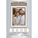 yhfoto 5 Adet 30x40 Çerçeve Beyaz Ahşap Şeritli Çerçeve Mdf A3 Çerçeve Pvc'li Çerçeve Çok Renkli 30 x 40