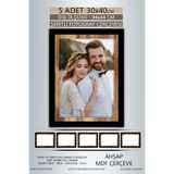 yhfoto 5 Adet 30x40 Çerçeve Siyah Ahşap Şeritli Çerçeve Mdf A3 Çerçeve Pvc'li Çerçeve Karışık 30 x 40