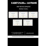 yhfoto 5 Adet A4 Çerçeve Beyaz Pvcli 21x30 Sertifika Için Çerçeve Diploma Için Çerçeve Belge Için Çerçeve