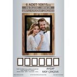 yhfoto 6 Adet 10x15 Çerçeve Ahşap-Siyah Şeritli Çerçeve Mdf Çerçeve Pvc'li Fotoğraf Kahverengi-Çok Renkli 100 x 150