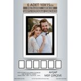 yhfoto 6 Adet 10x15 Çerçeve Beyaz Siyah Şeritli Çerçeve Mdf Çerçeve Pvc'li Fotoğraf Renksiz 100 x 150