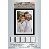 yhfoto 6 Adet 10x15 Çerçeve Siyah-Beyaz Şeritli Çerçeve Mdf Çerçeve Pvc'li Fotoğraf Siyah 100 x 150