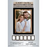yhfoto 6 Adet 13x18 Çerçeve Siyah Ahşap Şeritli Çerçeve Mdf Çerçeve Pvc'li Fotoğraf Karışık 130 x 180