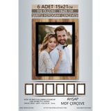 yhfoto 6 Adet 15x21 Çerçeve Ahşap-Siyah Şeritli Çerçeve Mdf Çerçeve Pvc'li Fotoğraf Kahverengi-Çok Renkli 150 x 210
