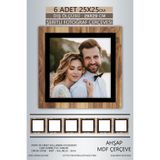 yhfoto 6 Adet 25x25 Çerçeve Ahşap-Siyah Şeritli Fotoğraf Mdf Çerçeve Kare Çerçeve Kahverengi-Çok Renkli 250 x 250