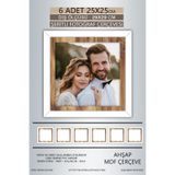 yhfoto 6 Adet 25x25 Çerçeve Beyaz Ahşap Şeritli Fotoğraf Mdf Çerçeve Kare Çerçeve Çok Renkli 250 x 250