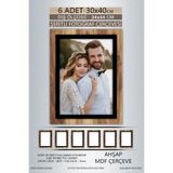 yhfoto 6 Adet 30x40 Çerçeve Ahşap-Siyah Şeritli Çerçeve Mdf A3 Çerçeve Pvc'li Çerçeve Kahverengi-Çok Renkli 300 x 400