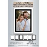 yhfoto 6 Adet 30x40 Çerçeve Beyaz Siyah Şeritli Çerçeve Mdf A3 Çerçeve Pvc'li Çerçeve Renksiz 300 x 400