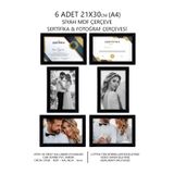 yhfoto 6 Adet A4 Çerçeve - Siyah Çerçeve - Mdf 21x30 Çerçeve - Fotoğraf & Sertifika Çerçeve