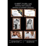 yhfoto 6 Adet A4 Kemençe Mdf 21x30 & Sertifika Kahverengi-Çok Renkli 21 x 30