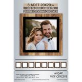 yhfoto 8 Adet 20x20 Çerçeve Ahşap-Siyah Şeritli Fotoğraf Mdf Çerçeve Kare Çerçeve Kahverengi-Çok Renkli 200 x 200