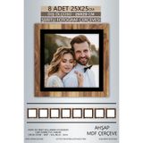 yhfoto 8 Adet 25x25 Çerçeve Ahşap-Siyah Şeritli Fotoğraf Mdf Çerçeve Kare Çerçeve Kahverengi-Çok Renkli 25 x 25