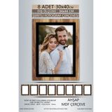 yhfoto 8 Adet 30x40 Çerçeve Ahşap-Siyah Şeritli Çerçeve Mdf A3 Çerçeve Pvc'li Çerçeve Kahverengi-Çok Renkli 30 x 40