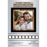 yhfoto 9 Adet 10x10 Çerçeve Siyah-Ahşap Şeritli Fotoğraf Mdf Çerçeve Kare Çerçeve Karışık 100 x 100