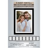 yhfoto 9 Adet 10x15 Çerçeve Siyah-Beyaz Şeritli Çerçeve Mdf Çerçeve Pvc'li Fotoğraf Siyah 10 x 15