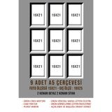 yhfoto 9 Adet 15x21 Çerçeve - 9'lu A5 Çerçeve - Mdf Siyah-beyaz Fotoğraf Çerçeve