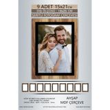 yhfoto 9 Adet 15x21 Çerçeve Ahşap-Siyah Şeritli Çerçeve Mdf Çerçeve Pvc'li Fotoğraf Kahverengi-Çok Renkli 15 x 21