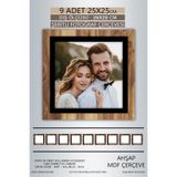 yhfoto 9 Adet 25x25 Çerçeve Ahşap-Siyah Şeritli Fotoğraf Mdf Çerçeve Kare Çerçeve Kahverengi-Çok Renkli 250 x 250