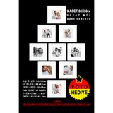 yhfoto 9 Adet 30x30 Çerçeve - Beyaz Çerçeve - Mdf Kare Çerçeve - Fotoğraf Çerçeve Seti