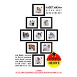 yhfoto 9 Adet 30x30 Çerçeve - Siyah Çerçeve - Mdf Kare Çerçeve - Fotoğraf Çerçeve Seti