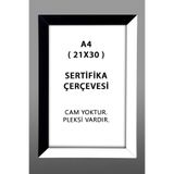 yhfoto A4 Siyah-beyaz Çerçeve Camsız Mdf Pvcli 21x30 A4 Sertifika Çerçeve siyah 21 x 30
