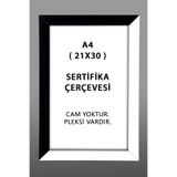 yhfoto A4 Siyah-beyaz Çerçeve Camsız - Mdf Pvcli 21x30 A4 Sertifika Çerçeve