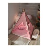 Yhh Kids Işıklı Çocuk Oyun Çadırı Kızıldereli Çadırı Oyun Evi Minder ve Yastıklı Pembe