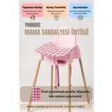 YHH Kids Lastikli Mama Sandalyesi Örtüsü + Taşıma Çantası – Tüm Sandalyelere Uyumlu, Yıkanabilir - Pembe