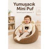 YHH Kids TeddyNest Ayıcık Çocuk Mini Koltuk Puf 1-7 Yaş Peluş Yumuşak Oturma Minderi Kaydırmaz Tabanlı