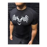 YHM Erkek Compression Tshirt – Venom Desenli Siyah Sporcu Tişört Fitness Giyim