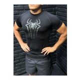 YHM Erkek Kamuflaj Desenli Compression Tshirt – Spider Stil Siyah Sporcu Tişört