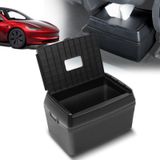 YHTAUTO Tesla Model 3 2017-2024, Model Y 2020-2024 için Kapaklı Arka Orta Konsol Düzenleyici, Arka Koltuk Saklama Kutusu Çöp Kovası Arka Orta Saklama Kutusu - Mat Siyah