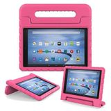 YiaMia® EVA kindle Fire HD10 Darbeye Dayanıklı Dönüştürülebilir Kulp Kickstand Koruyucu Kapak Kılıfı 10 inç Çocuk Tablet için (pembe)