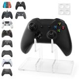 YIBEICO Universal Controller Holder and Headset Stand for Nintendo PS4 PS5 XBOX ONE SWITCH, Controller Stand Gaming Accessories，transparent Controller Display Stand (1-tier)
