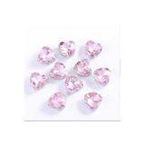 yiğit aksesuar 10 Mm Gold Kasalı Dikme Açık Pembe Cam Kalp Taş 10 Adet