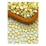 yiğit aksesuar 100 Adet Gold Detay Yassı Kalp Boncuk 4*6mm Takı Yapım malzemeleri