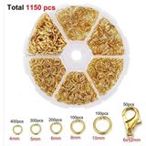 Yiğit Aksesuar 1150 Parça Gold Halka ve Papağan Klips Takı Yapım Seti Malzemeleri Renkli ve Çeşitli
