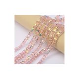 yiğit aksesuar 2 Dizi(190 Adet) 4 Mm Pembe Cam Kristal Küp Boncuk Tesbih Kolye bileklik takı yapım