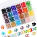 Yiğit Aksesuar 4 mm 24 Renk Kristal Boncuk Takı Yapım Malzemeleri