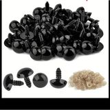 Yiğit Aksesuar 50 Adet 14 Mm Amigurumi Siyah Vidalı Göz Bebek Kukla Peluş Hayvan Takı Malzemeleri Boncuğu